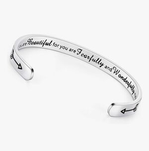 Silver Inspirational Cuff Bracelet